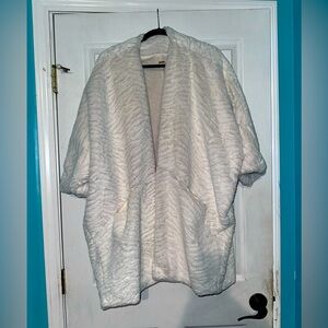 Tahari white faux fur jacket